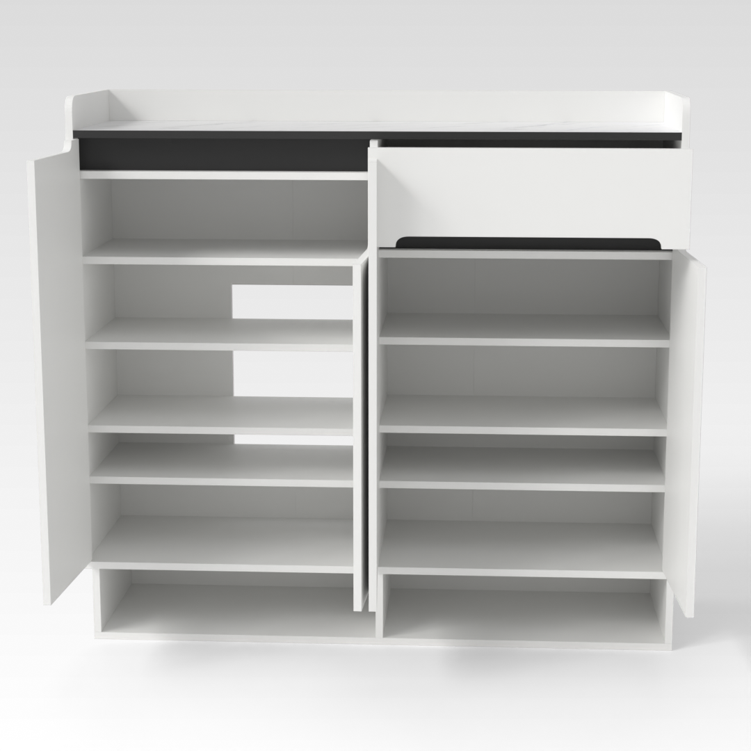 Warm White Shoe Cabinet