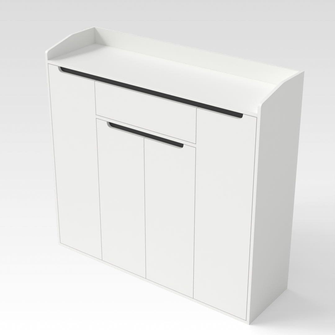 Warm White Shoe Cabinet