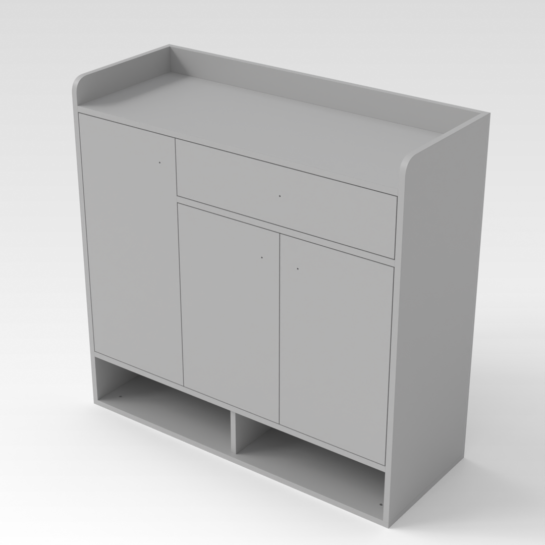 Light Gray Shoe Cabinet