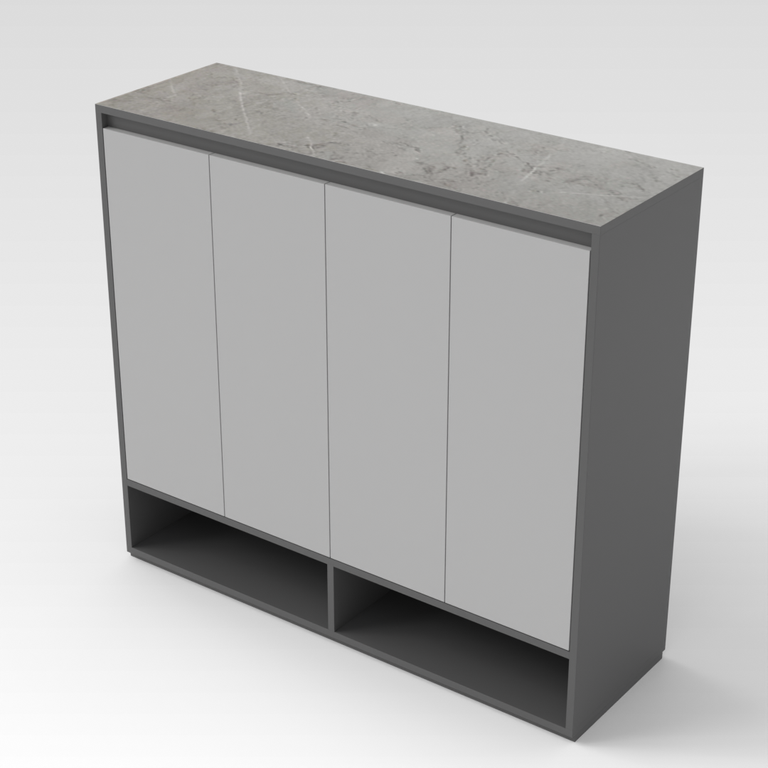 Sky Gray & Light Gray Shoe Cabinet