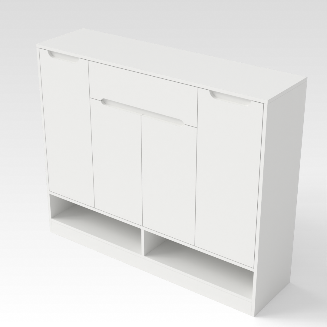 Warm White Shoe Cabinet