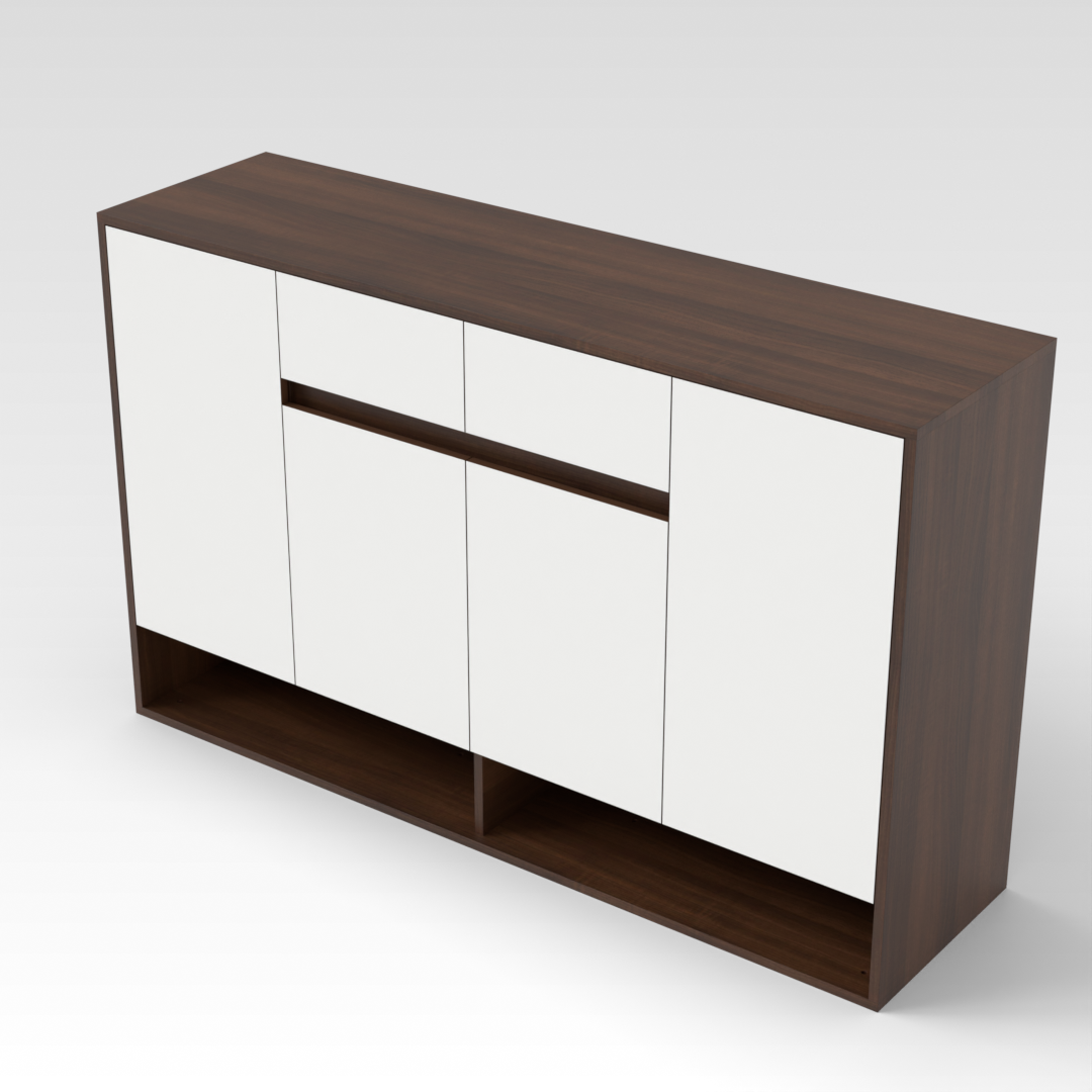 Prairie Oak & Warm White Shoe Cabinet