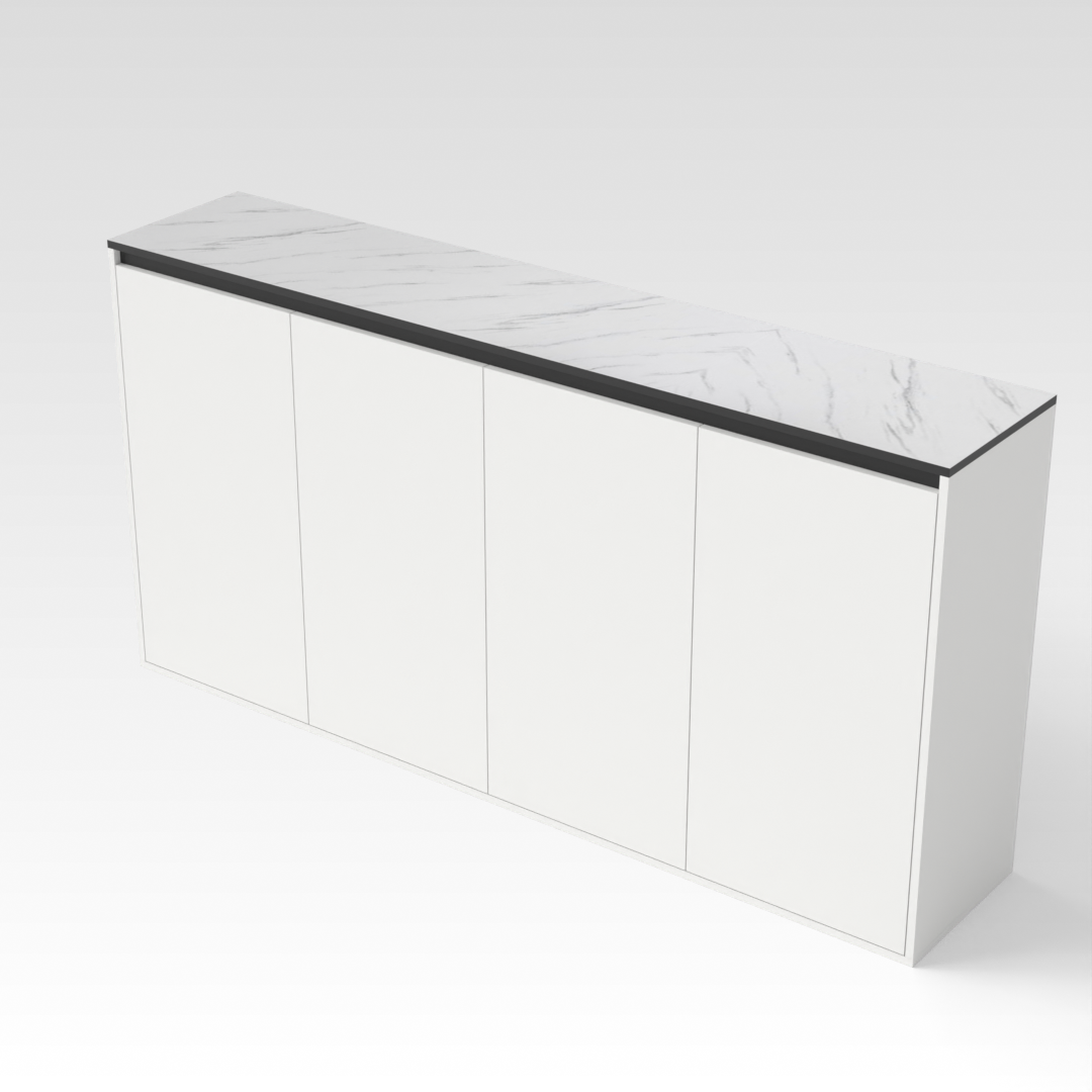 Warm White & White Marble Shoe Cabinet