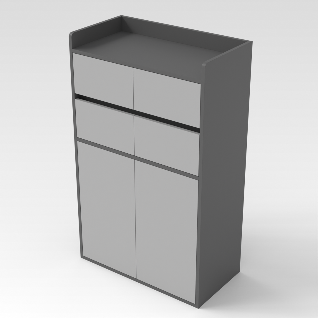 Sky Gray & Light Gray Shoe Cabinet