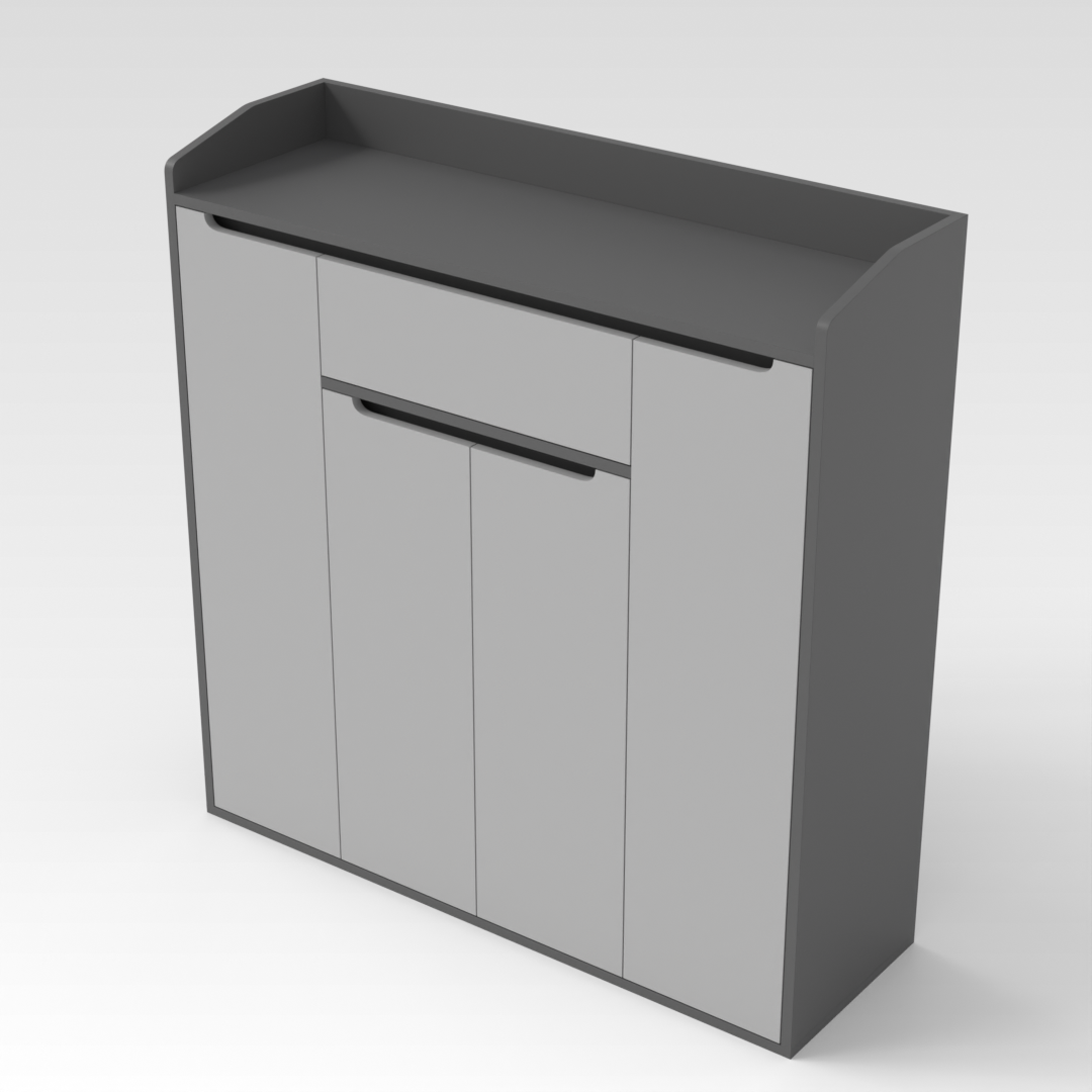 Sky Gray & Light Gray Shoe Cabinet