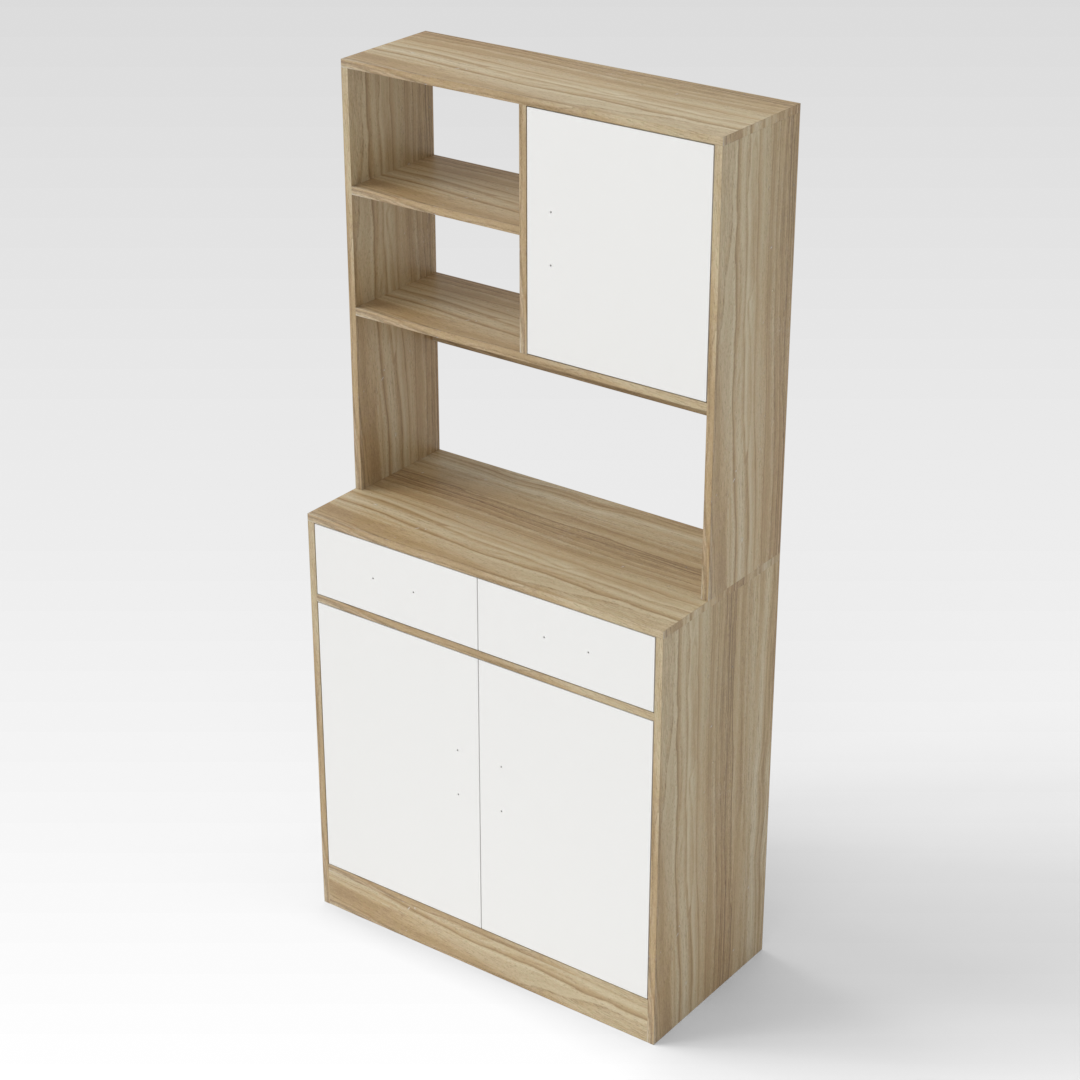 Country Oak & Warm White Sideboard