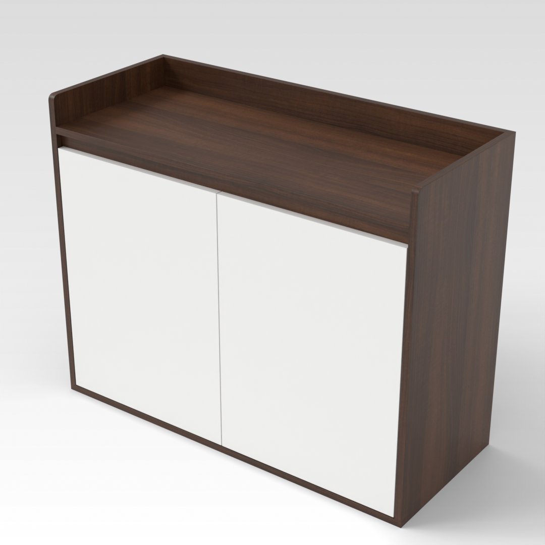 Prairie Oak & Warm White Shoe Cabinet