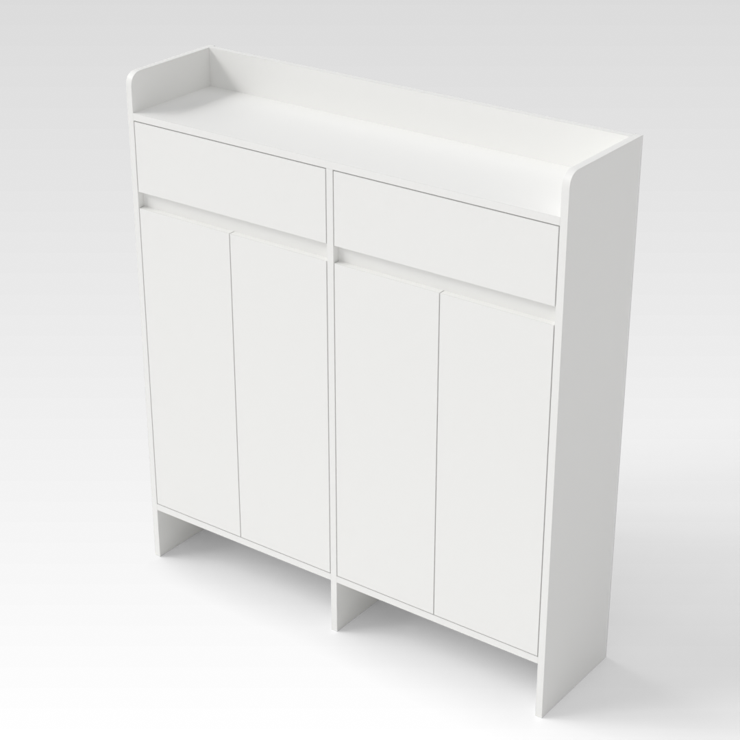Warm White Shoe Cabinet