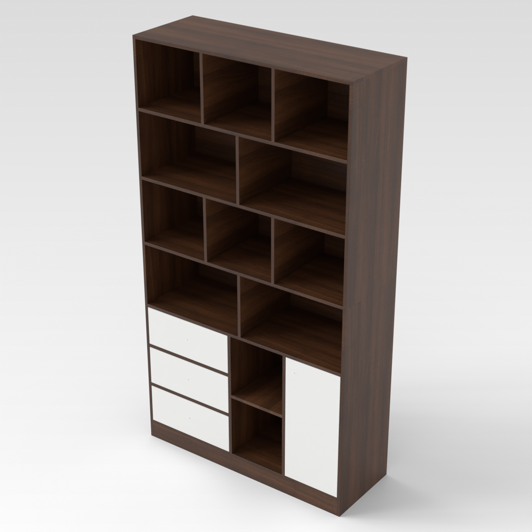 Prairie Oak & Warm White Storage Cabinet