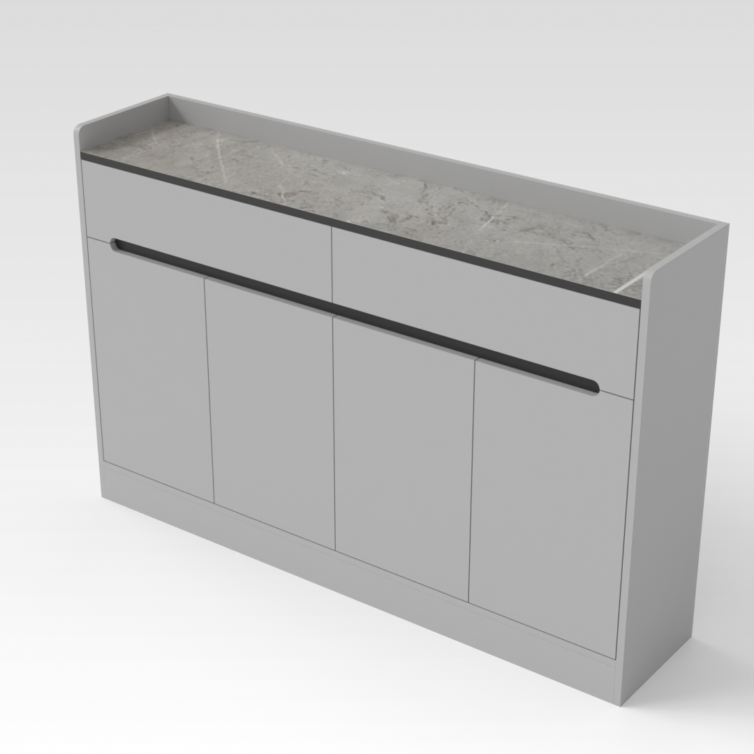 Light Gray & Black Shoe Cabinet