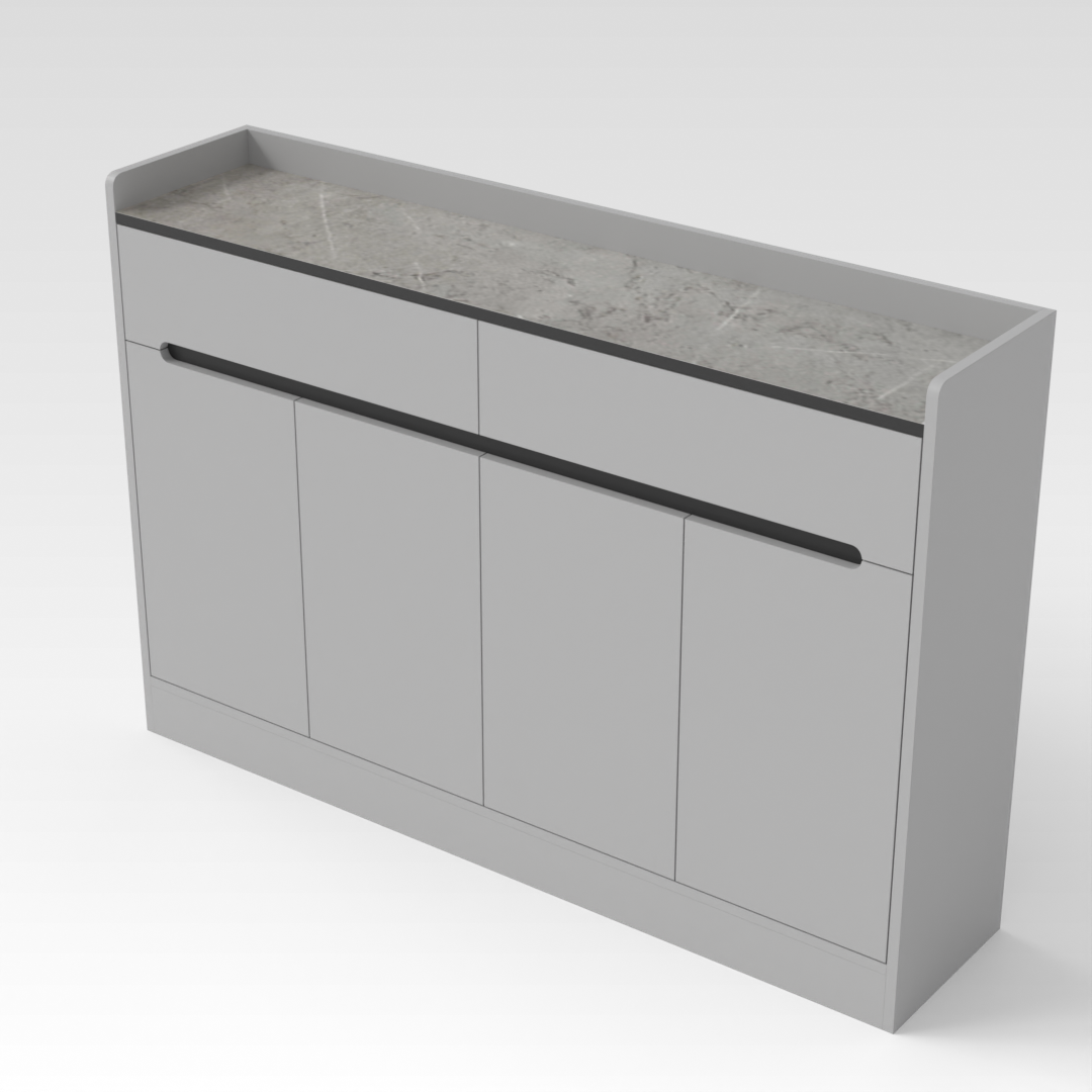 Light Gray & Black Shoe Cabinet