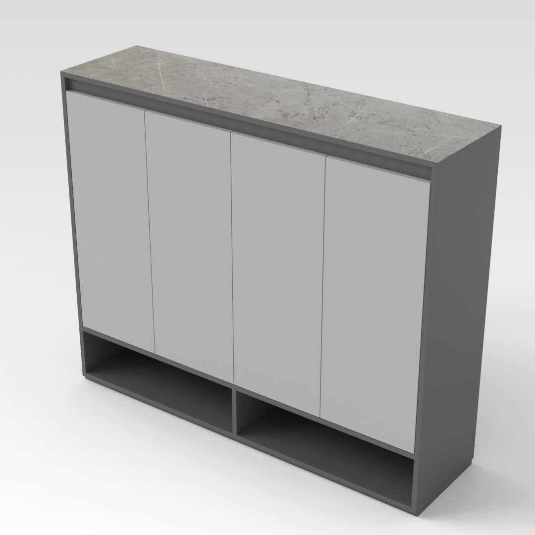 Sky Gray & Light Gray Shoe Cabinet
