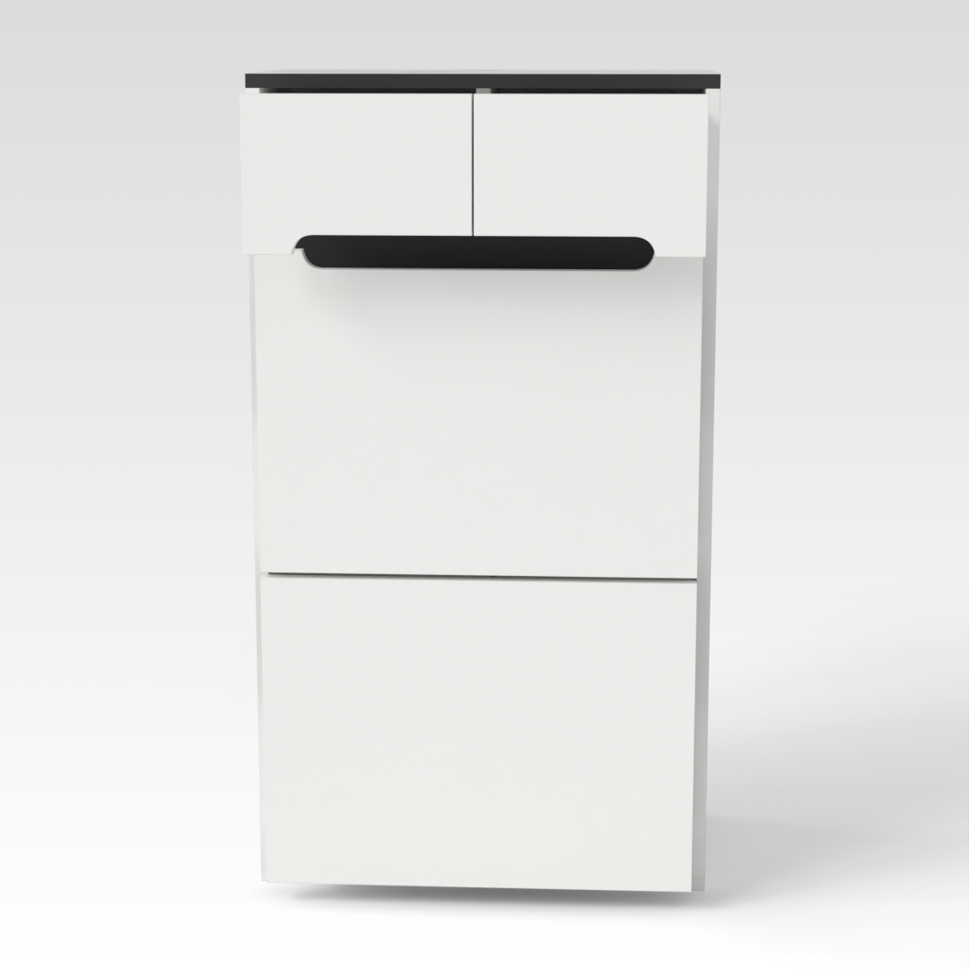 Warm White & White Marble Shoe Cabinet