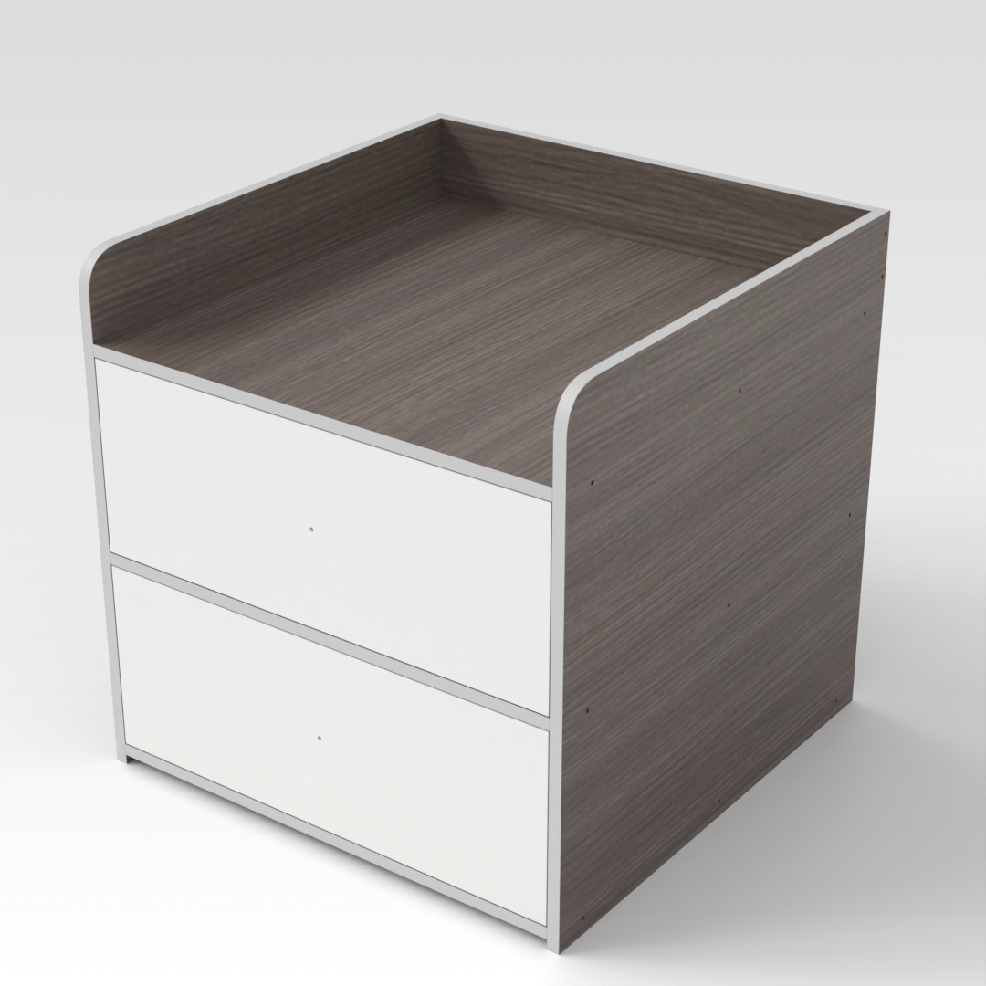 Morandi Gray & Warm White Nightstand