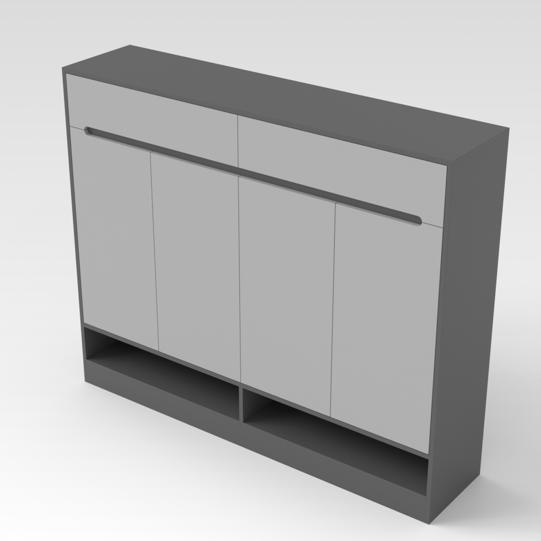 Sky Gray & Light Gray Shoe Cabinet