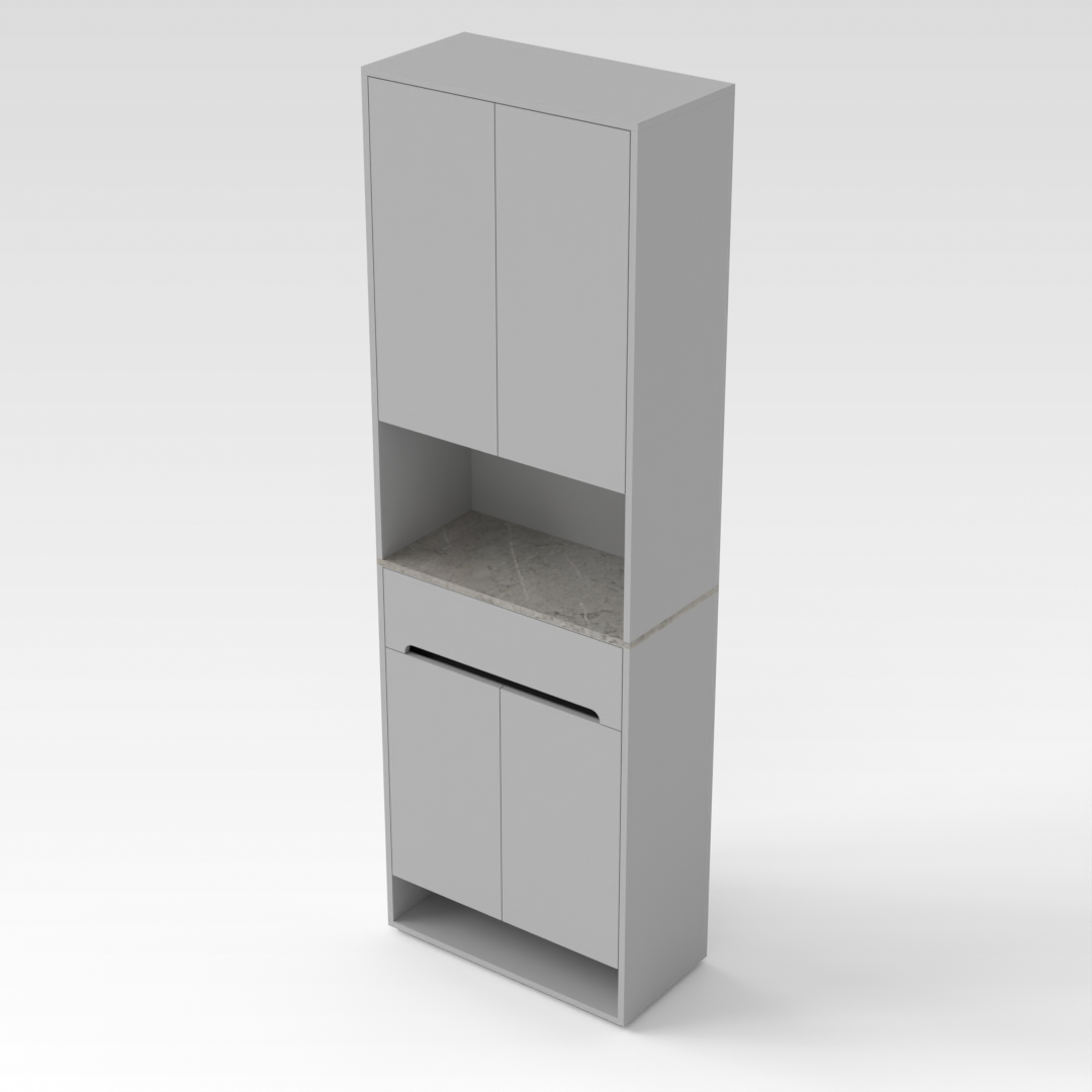 Light Gray & Brown Stone Grain Countertop Shoe Cabinet