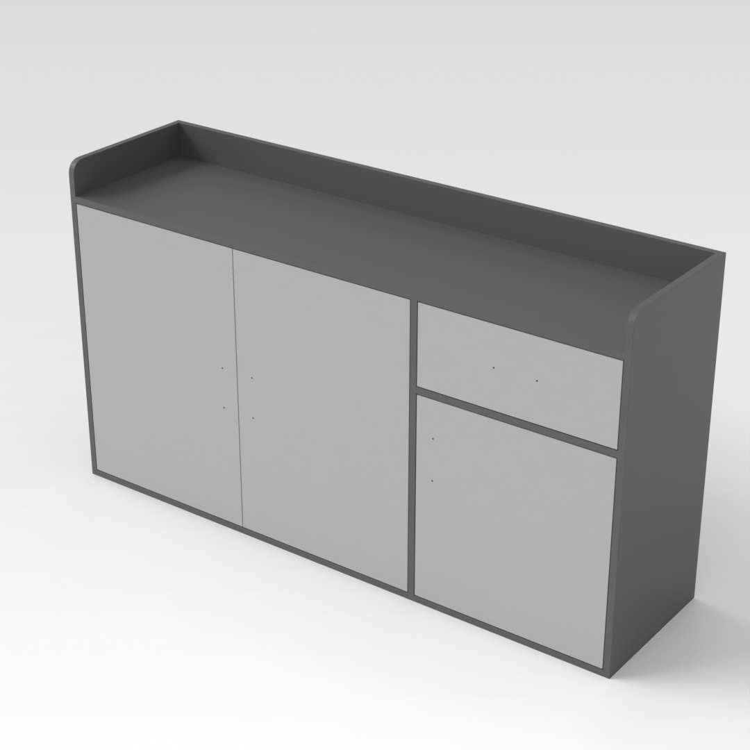 Sky Gray & Light Gray Sideboard
