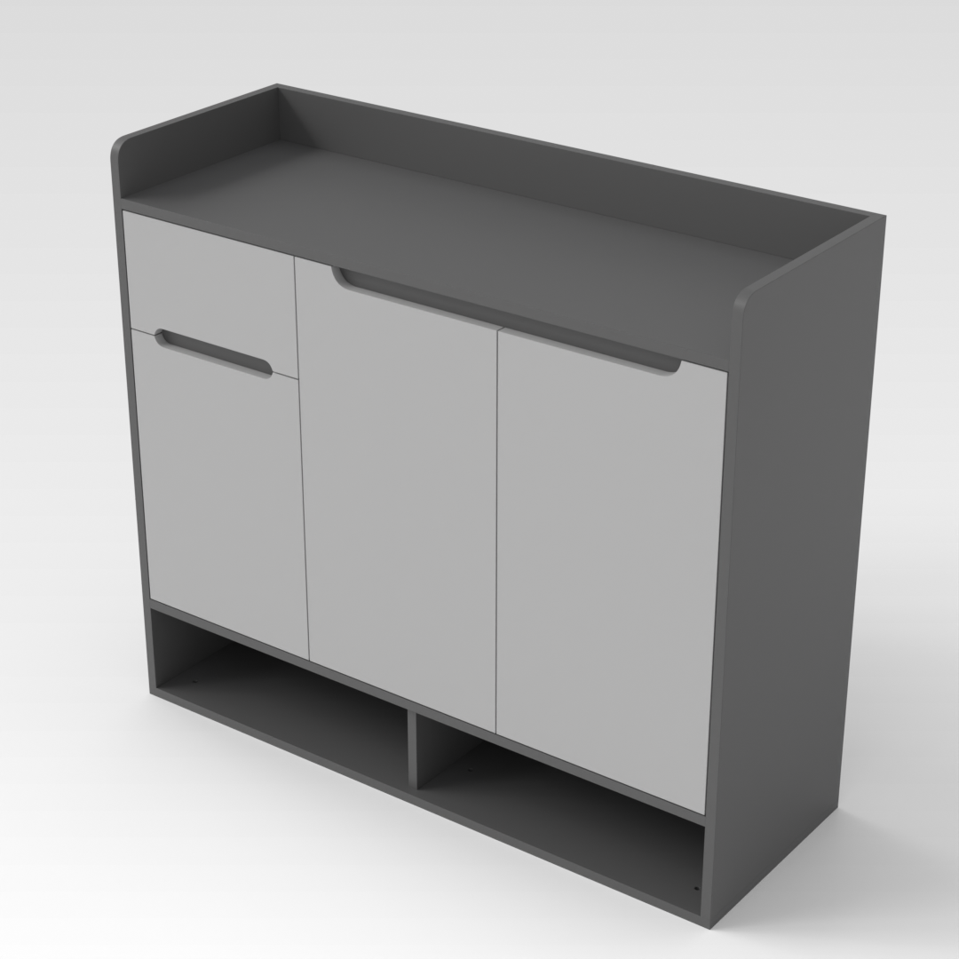 Sky Gray & Light Gray Shoe Cabinet