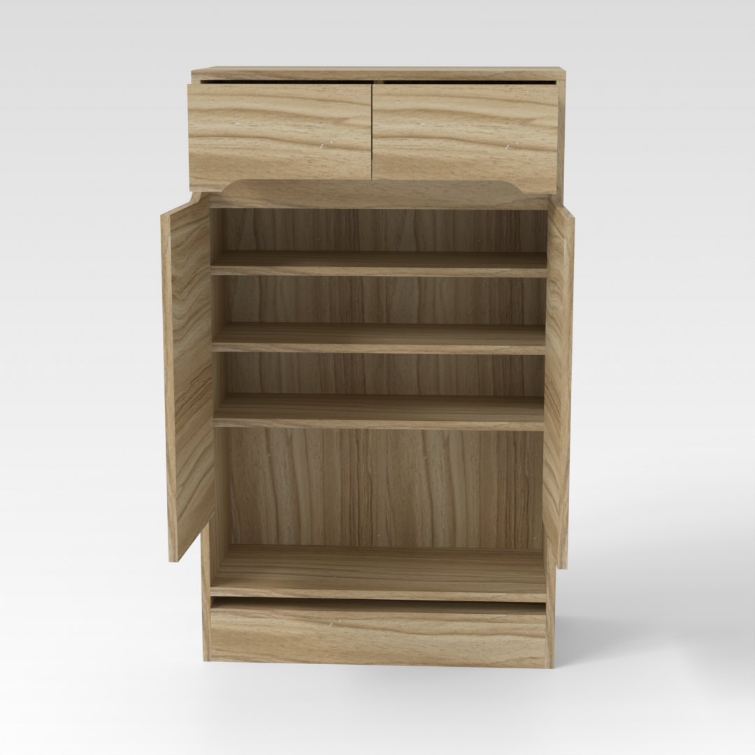 Country Oak Shoe Cabinet