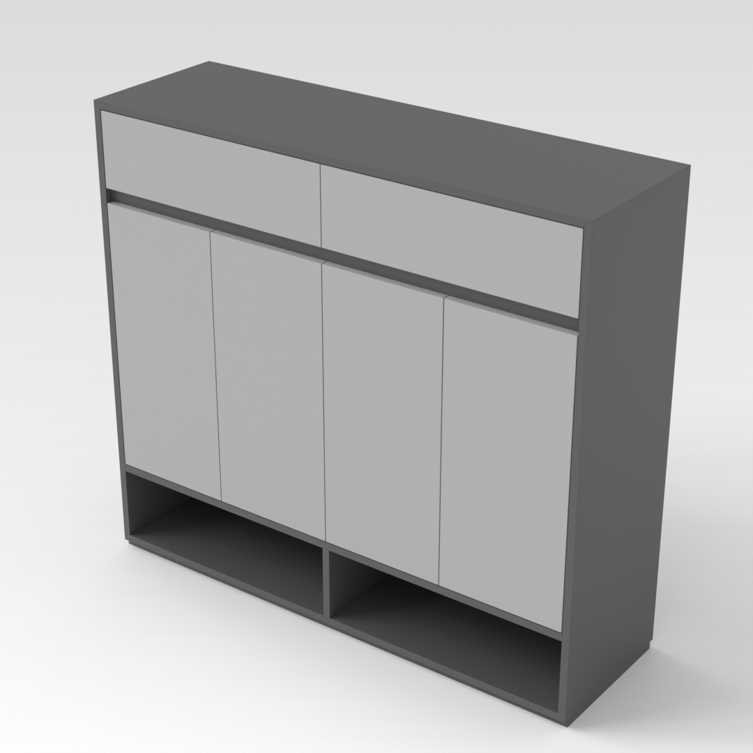Sky Gray & Light Gray Shoe Cabinet