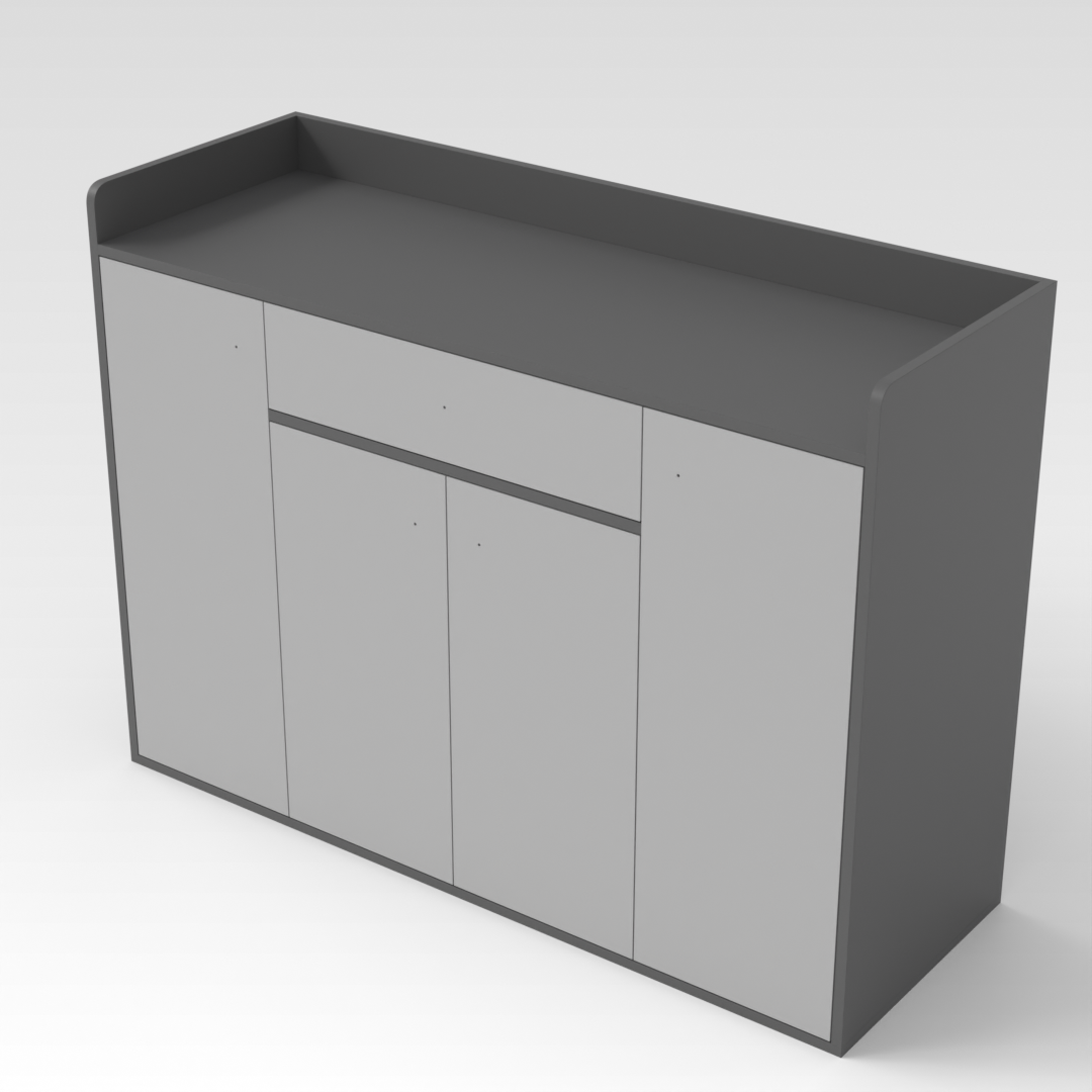 Sky Gray & Light Gray Sideboard