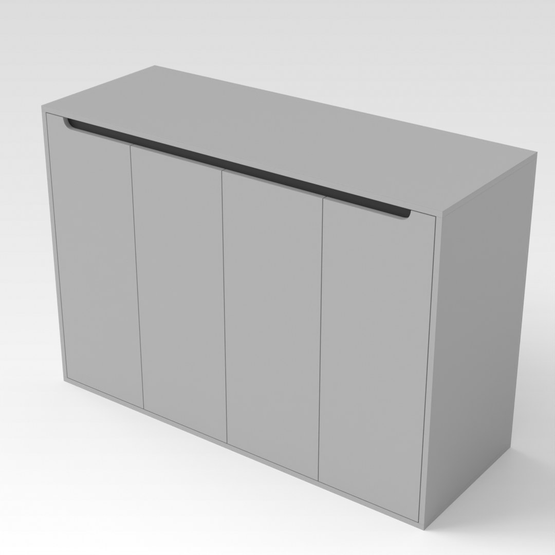 Light Gray & Black Shoe Cabinet
