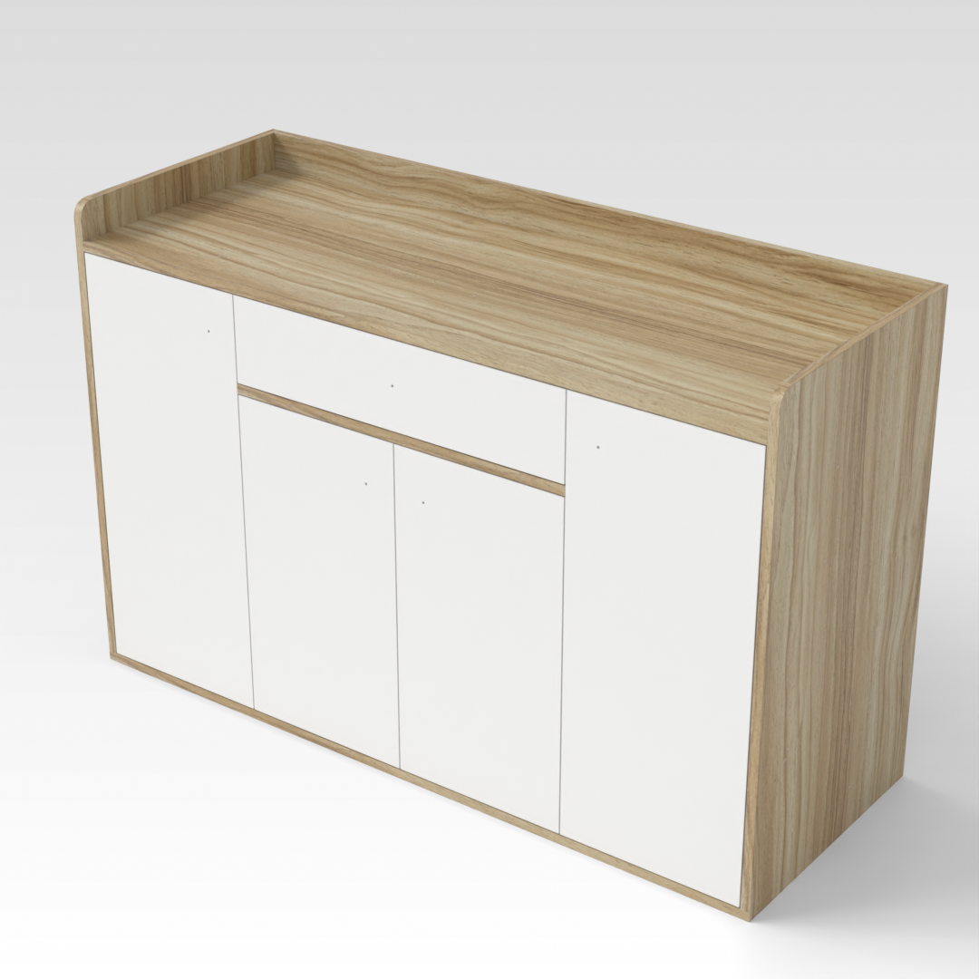 Country Oak & Warm White Sideboard