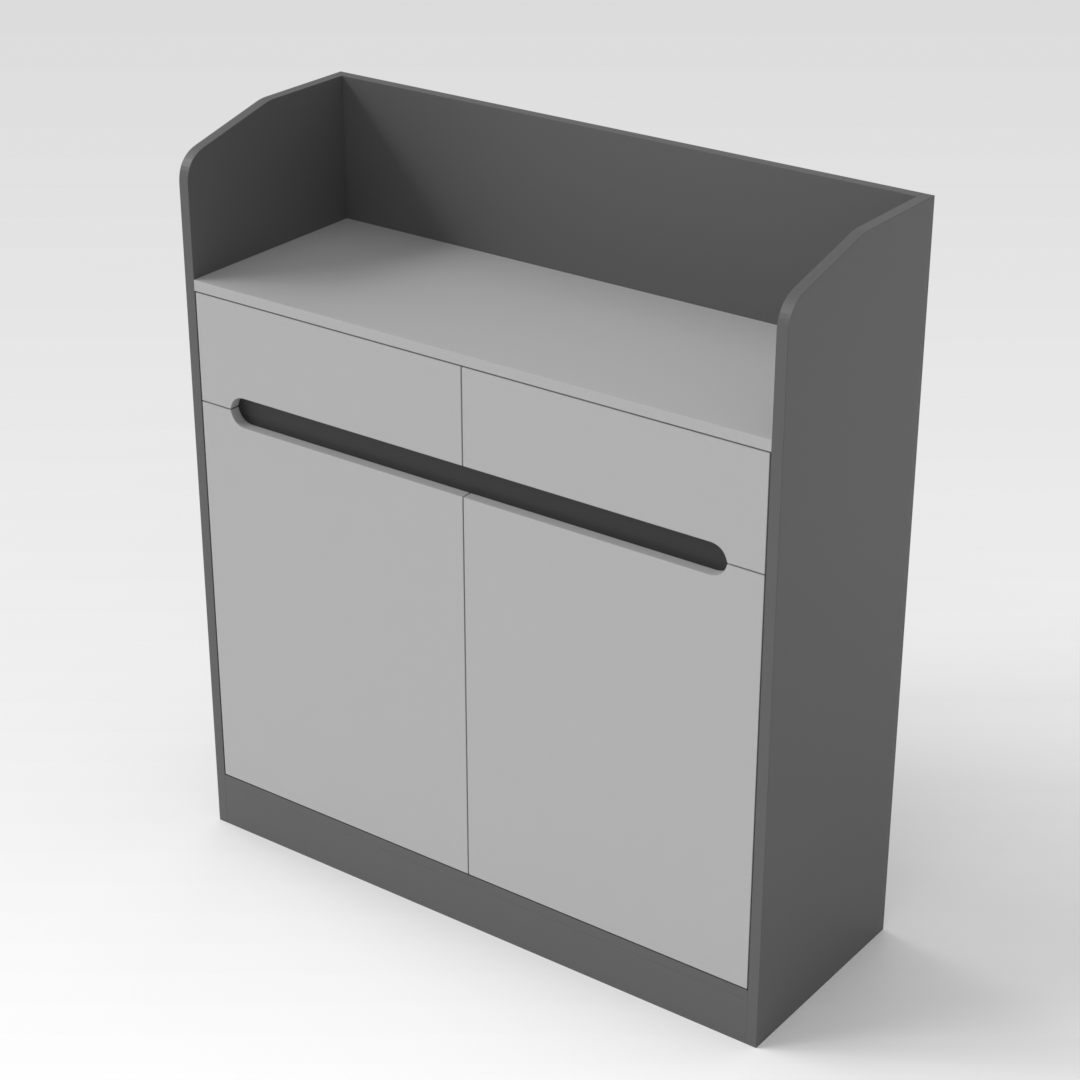 Sky Gray & Light Gray Shoe Cabinet
