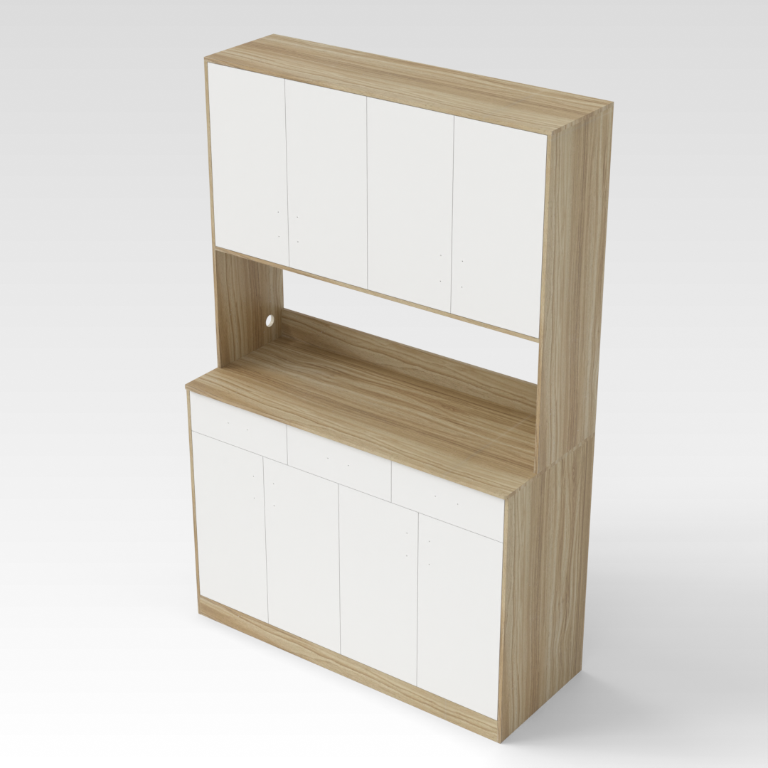 Country Oak & Warm White Sideboard