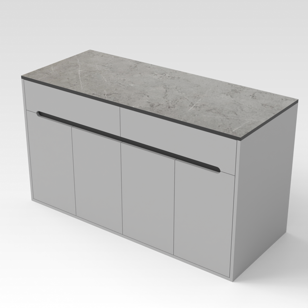 Light Gray & Brown Stone Grain Shoe Cabinet