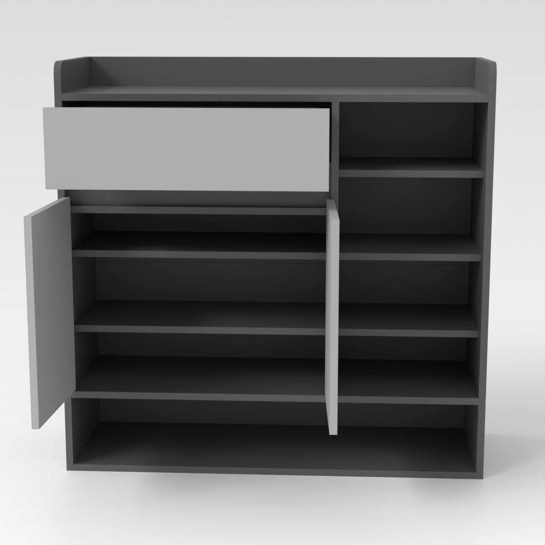 Sky Gray & Light Gray Shoe Cabinet