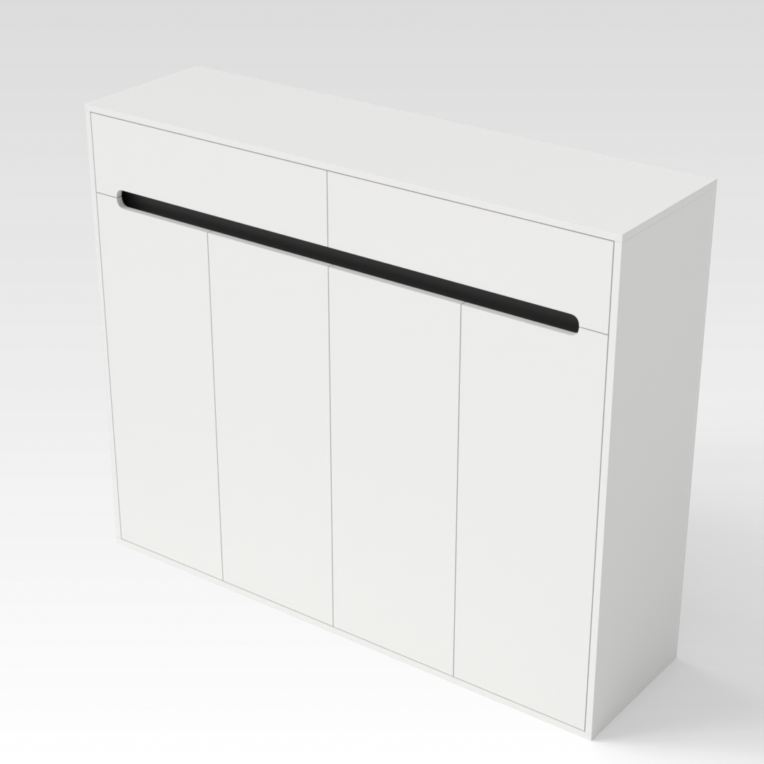 Warm White & Warm White Top Shoe Cabinet