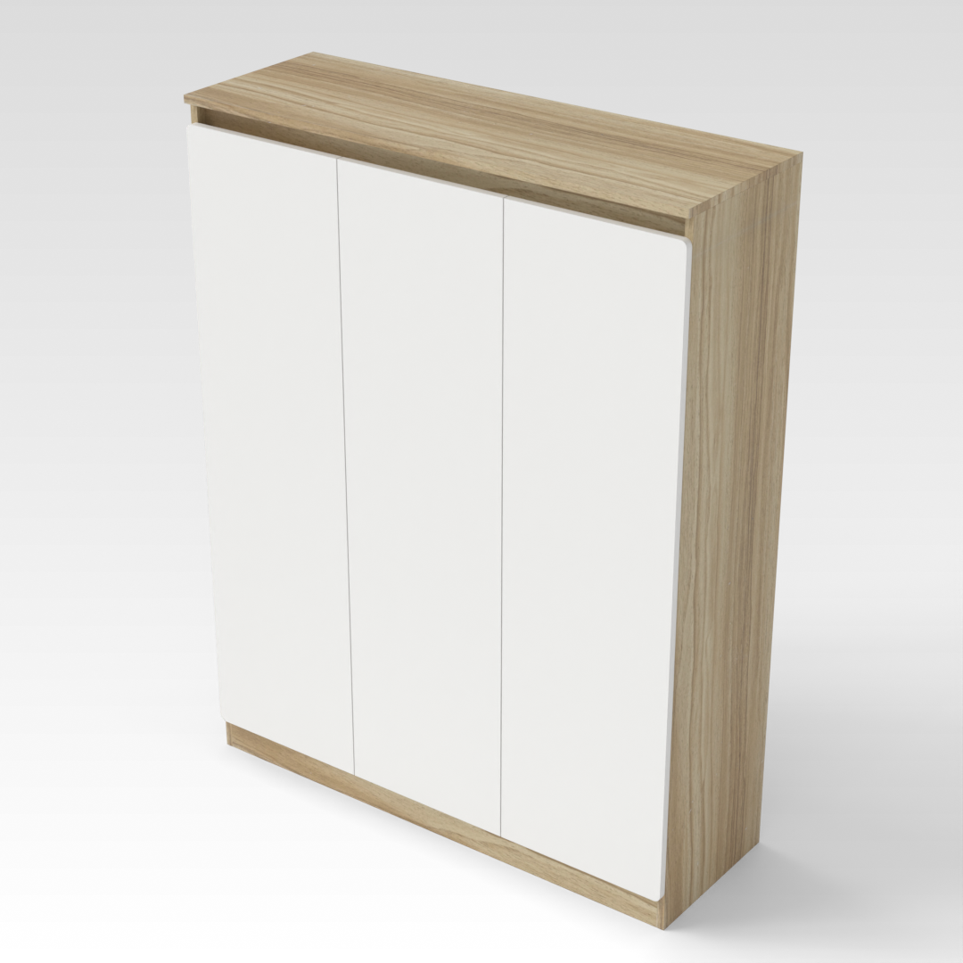 Country Oak & Warm White Shoe Cabinet