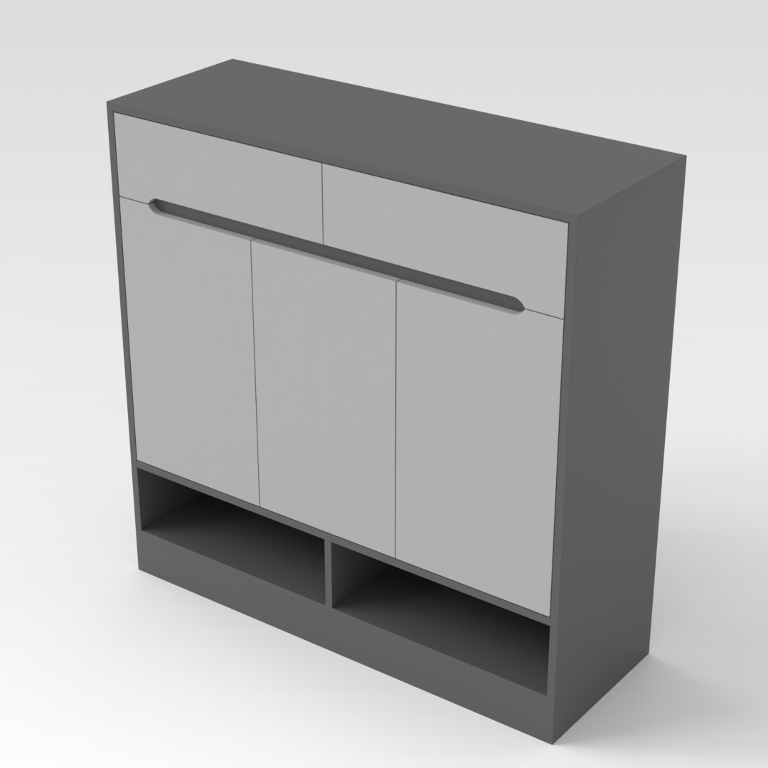 Sky Gray & Light Gray Shoe Cabinet