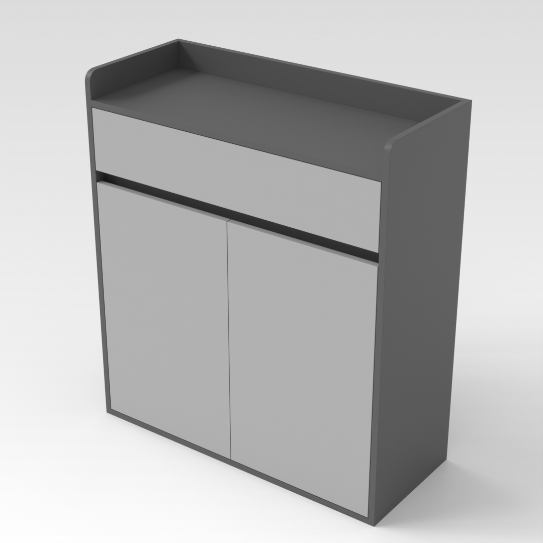 Sky Gray & Light Gray Shoe Cabinet