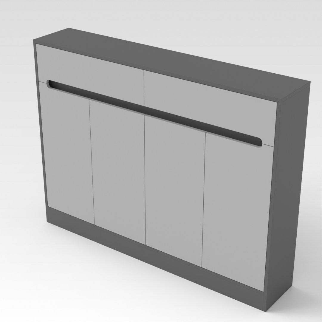 Sky Gray & Light Gray Shoe Cabinet