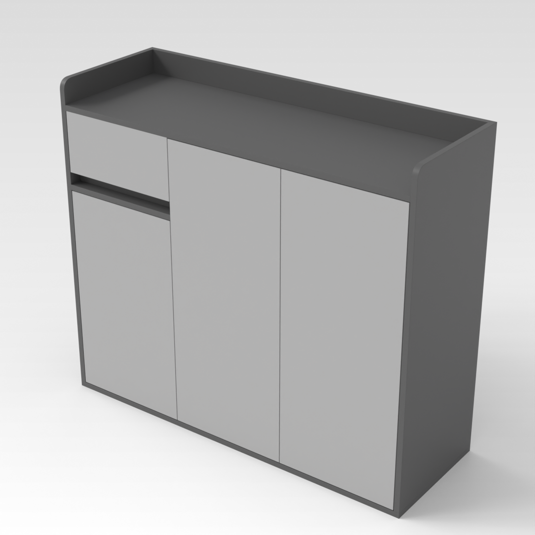 Sky Gray & Light Gray Shoe Cabinet