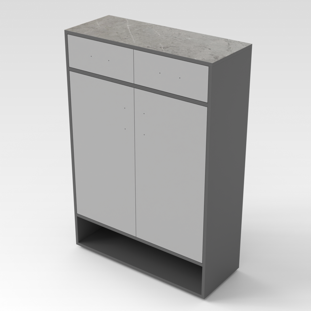 Sky Gray & Light Gray Shoe Cabinet