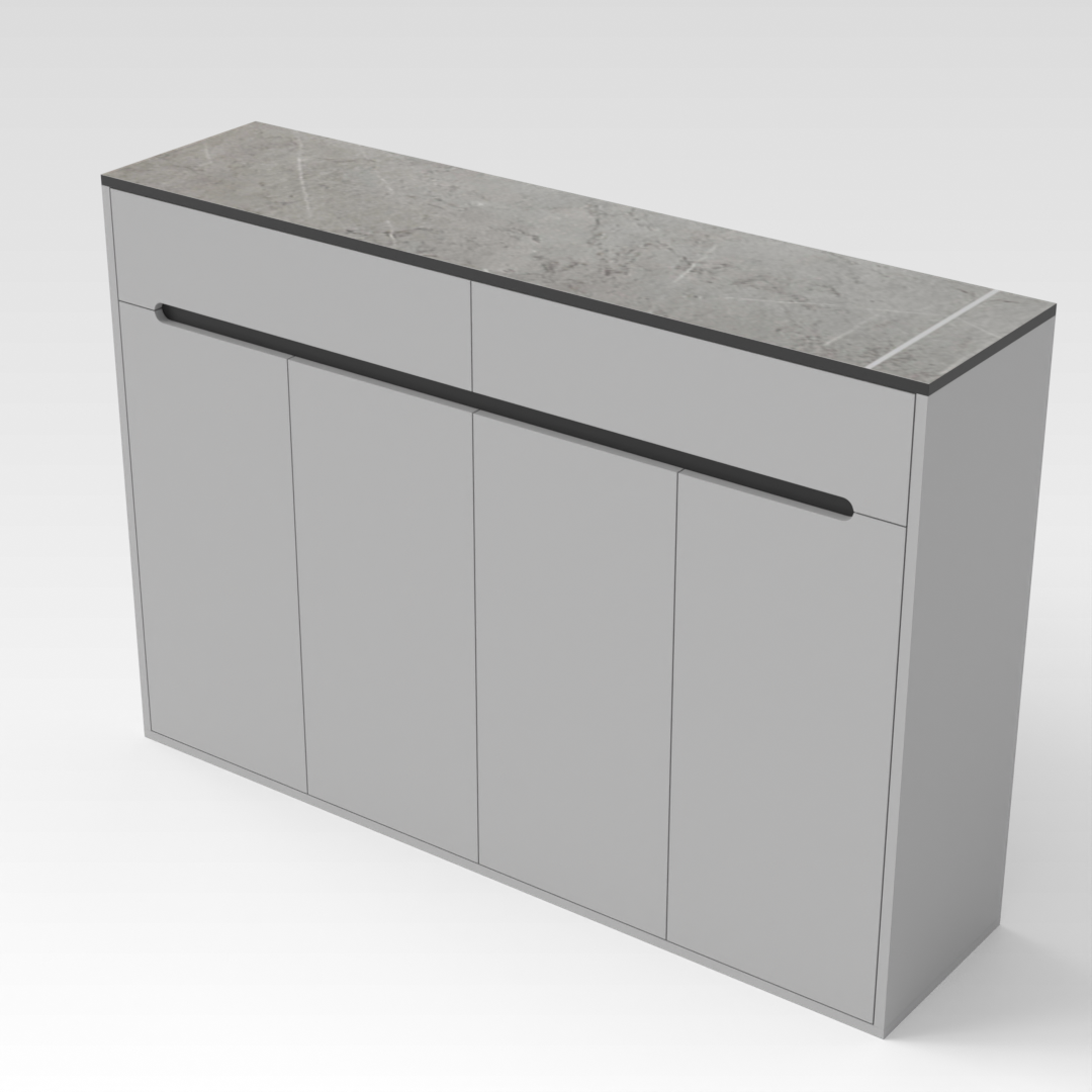 Light Gray & Black Shoe Cabinet
