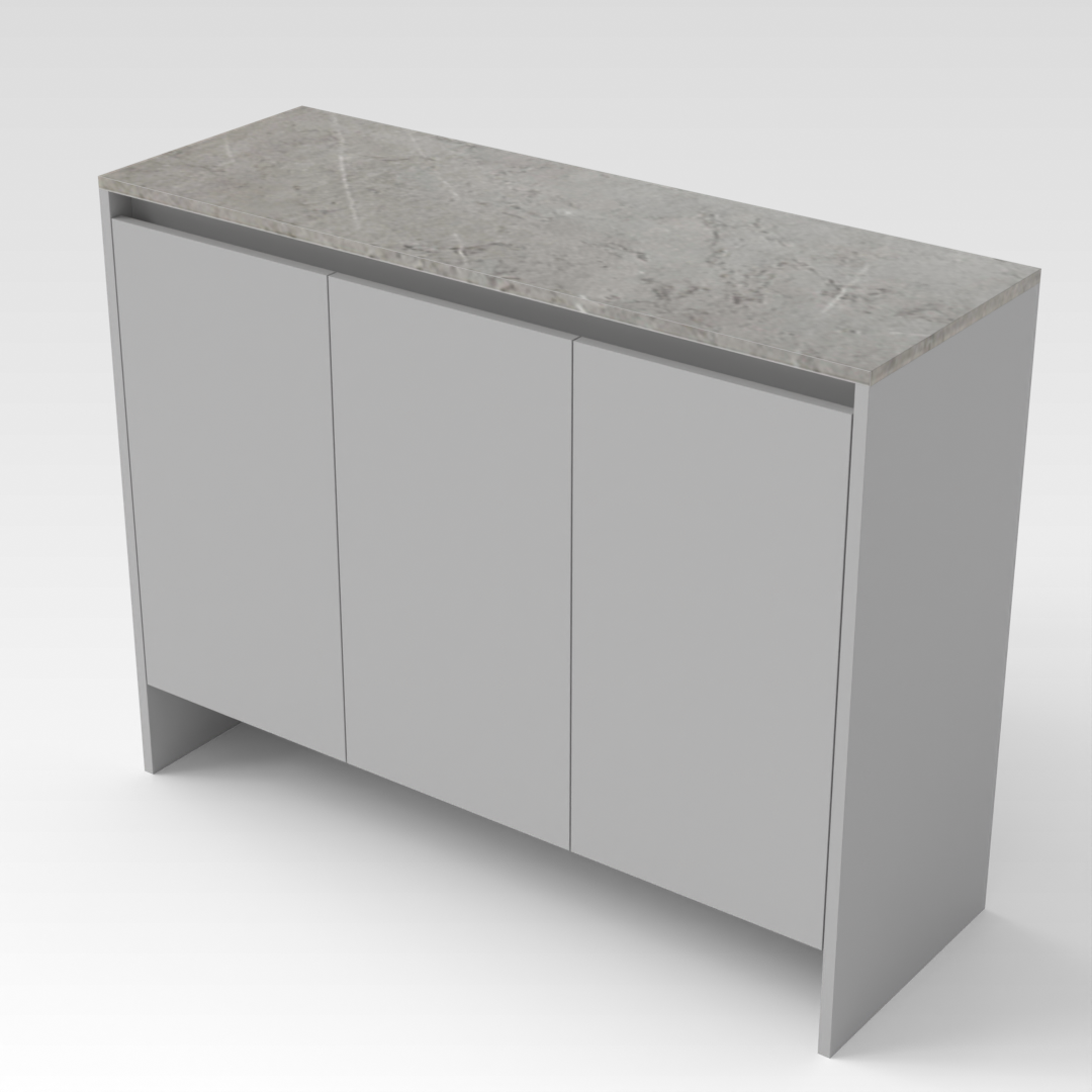 Light Gray & Brown Stone Grain Shoe Cabinet
