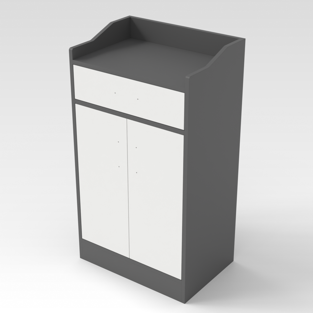 Sky Gray & Warm White Shoe Cabinet