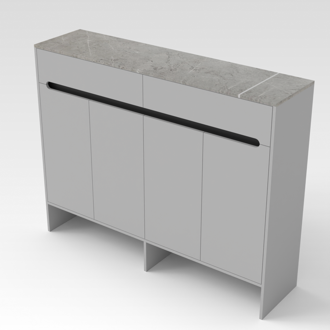 Light Gray Shoe Cabinet