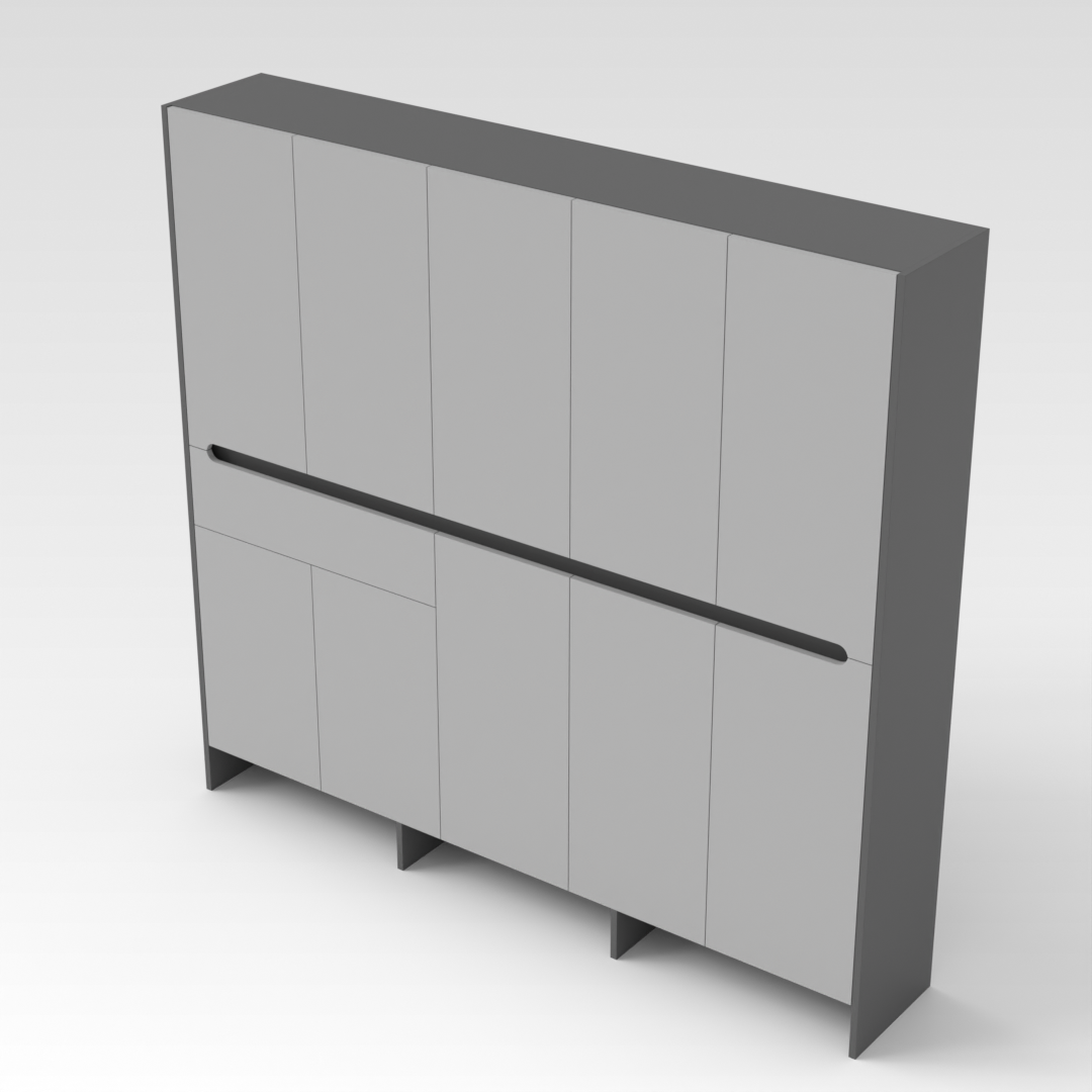 Sky Gray & Light Gray Shoe Cabinet