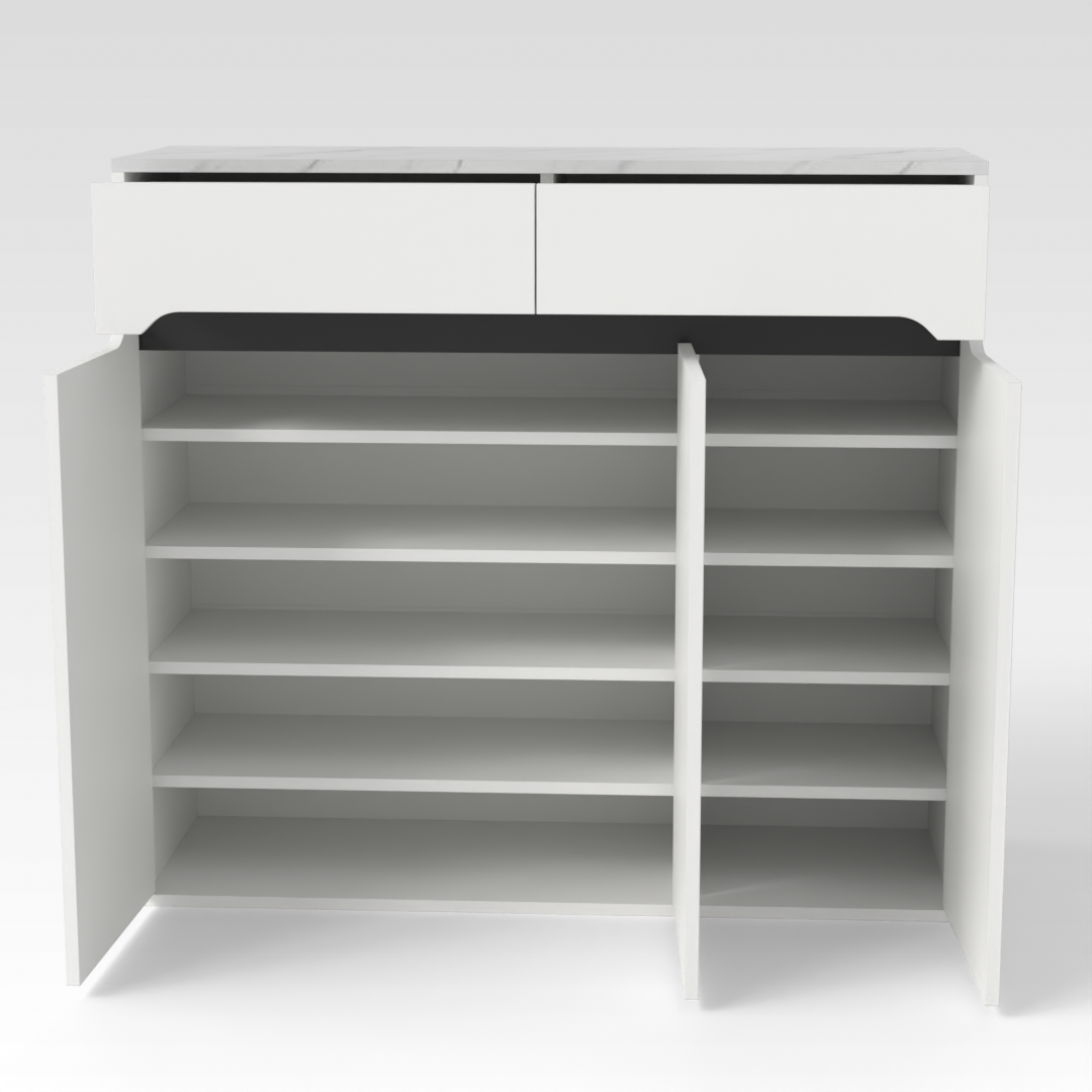 Warm White Shoe Cabinet
