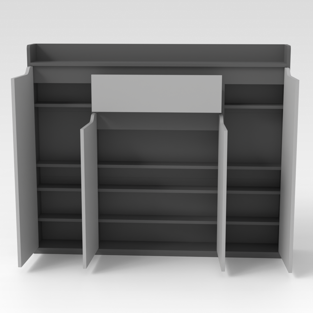 Sky Gray & Light Gray Shoe Cabinet