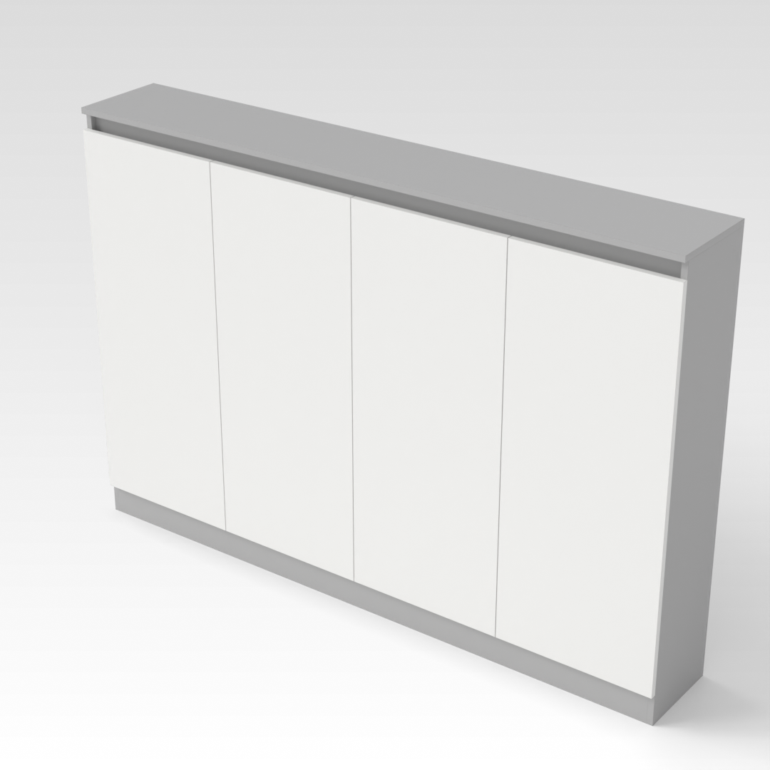Light Gray & Warm White Shoe Cabinet