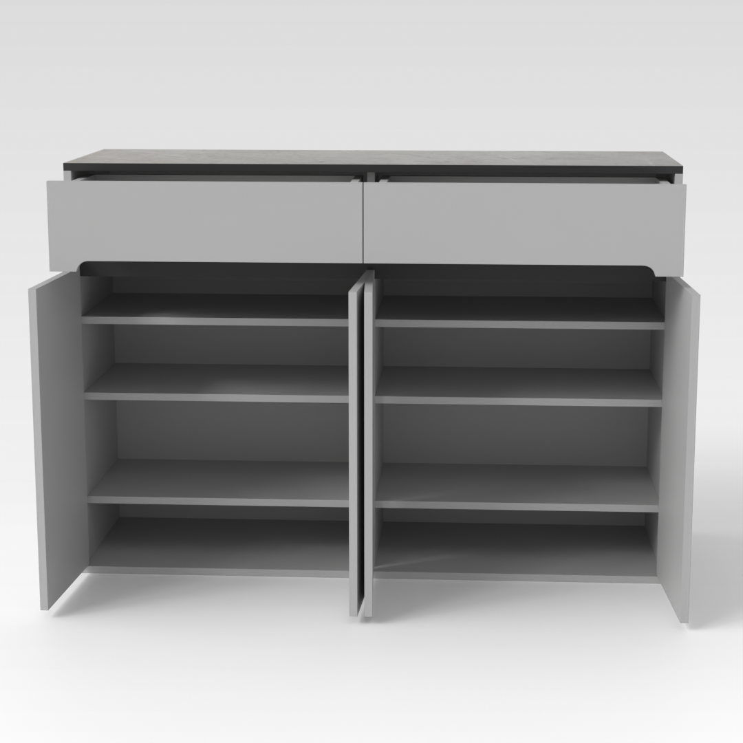 Light Gray & Brown Stone Shoe Cabinet