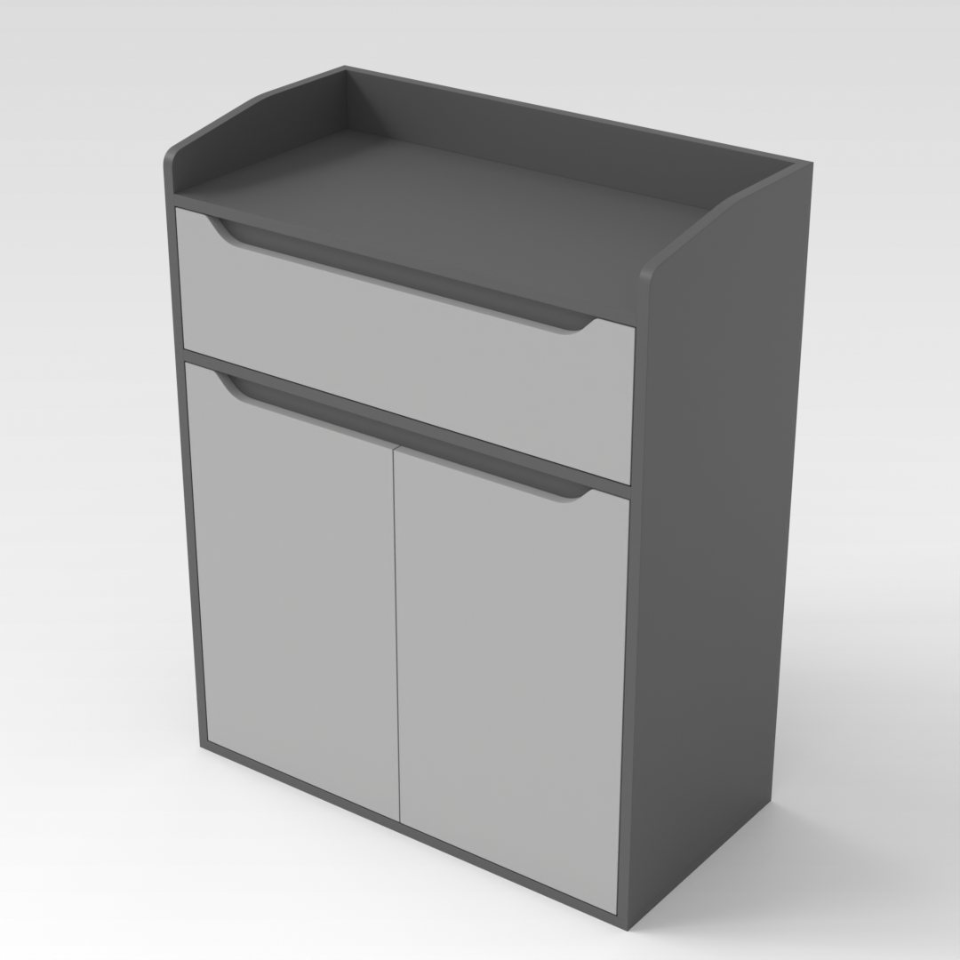 Sky Gray & Light Gray Shoe Cabinet