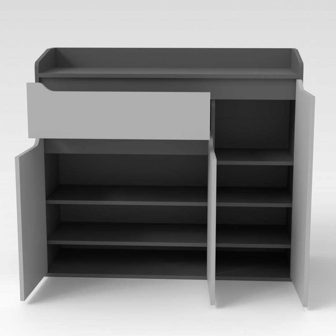 Sky Gray & Light Gray Shoe Cabinet