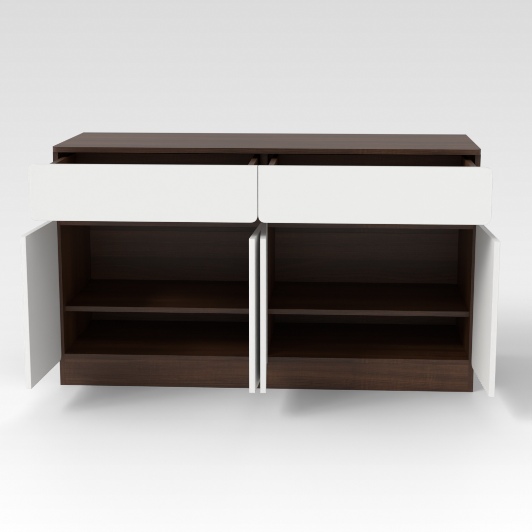 Prairie Oak & Warm White Shoe Cabinet